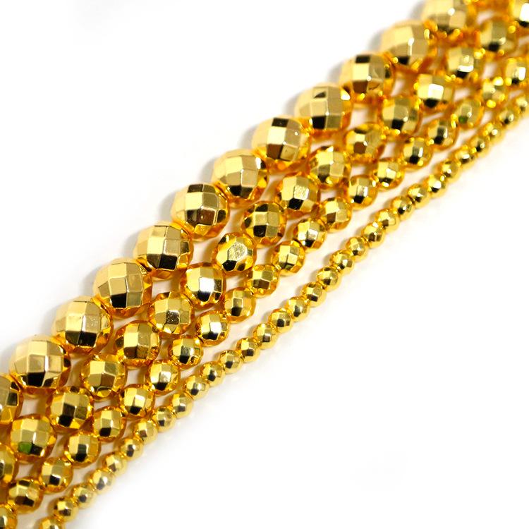 

Граненые круглые бусины из черного гематита для изготовления украшений своими руками - Аксессуары для браслетов, ожерелий, серег 4mm 100 beads/pack золотой