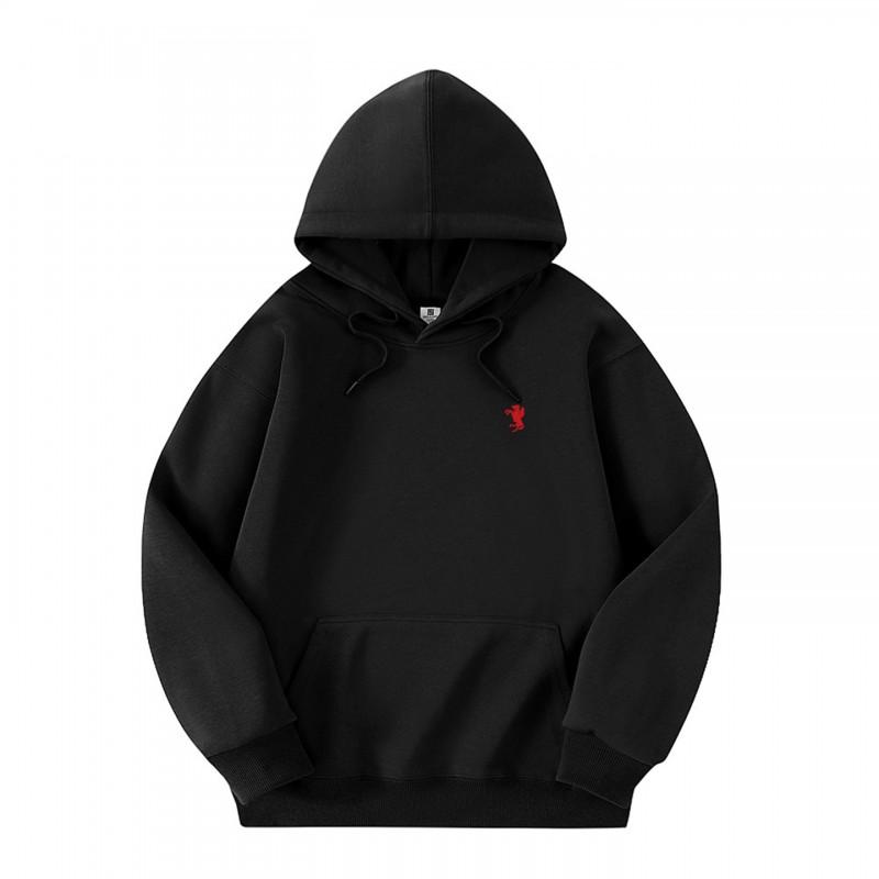 25 American Cotton Blend Loose Fit Hooded Sweatshirt Horse Print Streetwear Teens