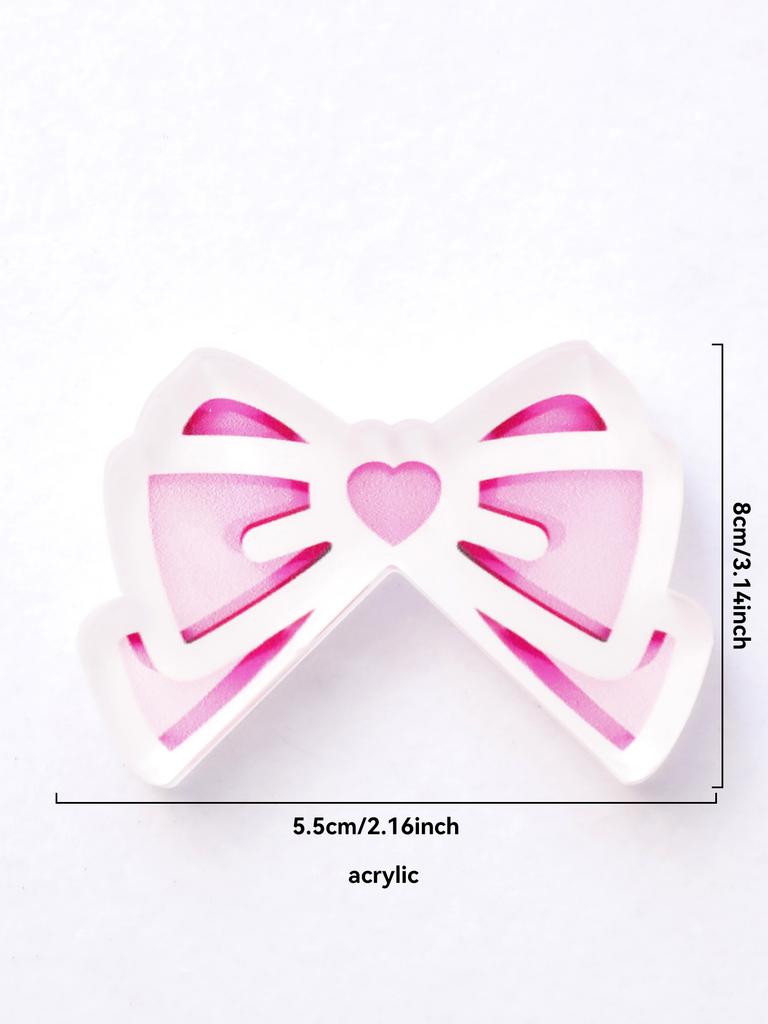 Kawaii Bow Monitor Decor Pink Acrylic Bowknot PC Accessories Cute Desktop Decoration for Gaming Setup,Screen,Home Office & Gift