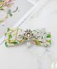 Maia Rose Jacquard Ribbon Pin Large Ivory