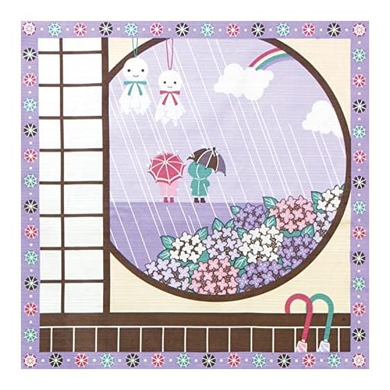 Maeda Denkou Four Seasons Colored Cloth Small Furoshiki Rainy Season Size: Approximately 50cm x 50cm 120402