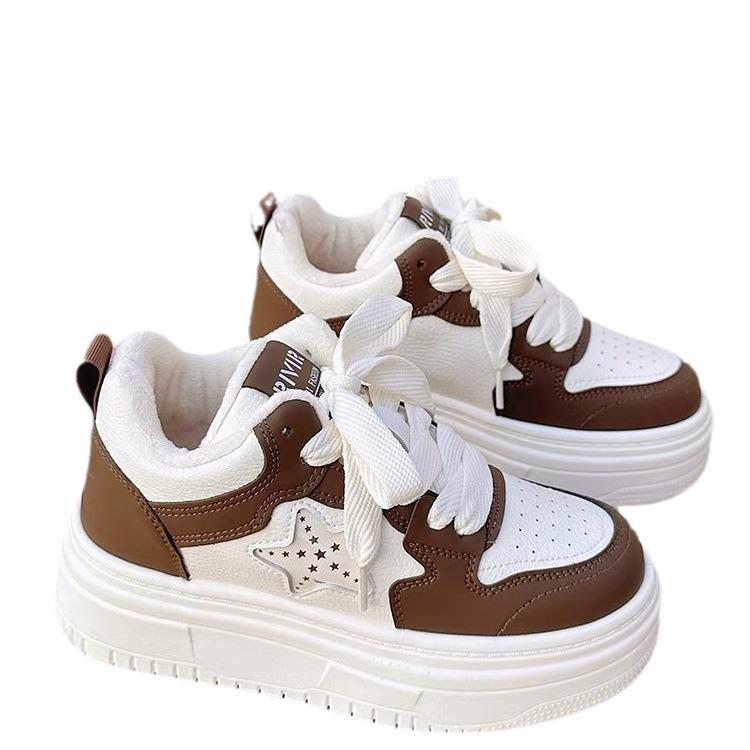 Internet Celebrity White Shoes Women's Winter Velvet High-top Platform Versatile Board Shoes 2025 New Versatile Niche Warm Cotton Shoes