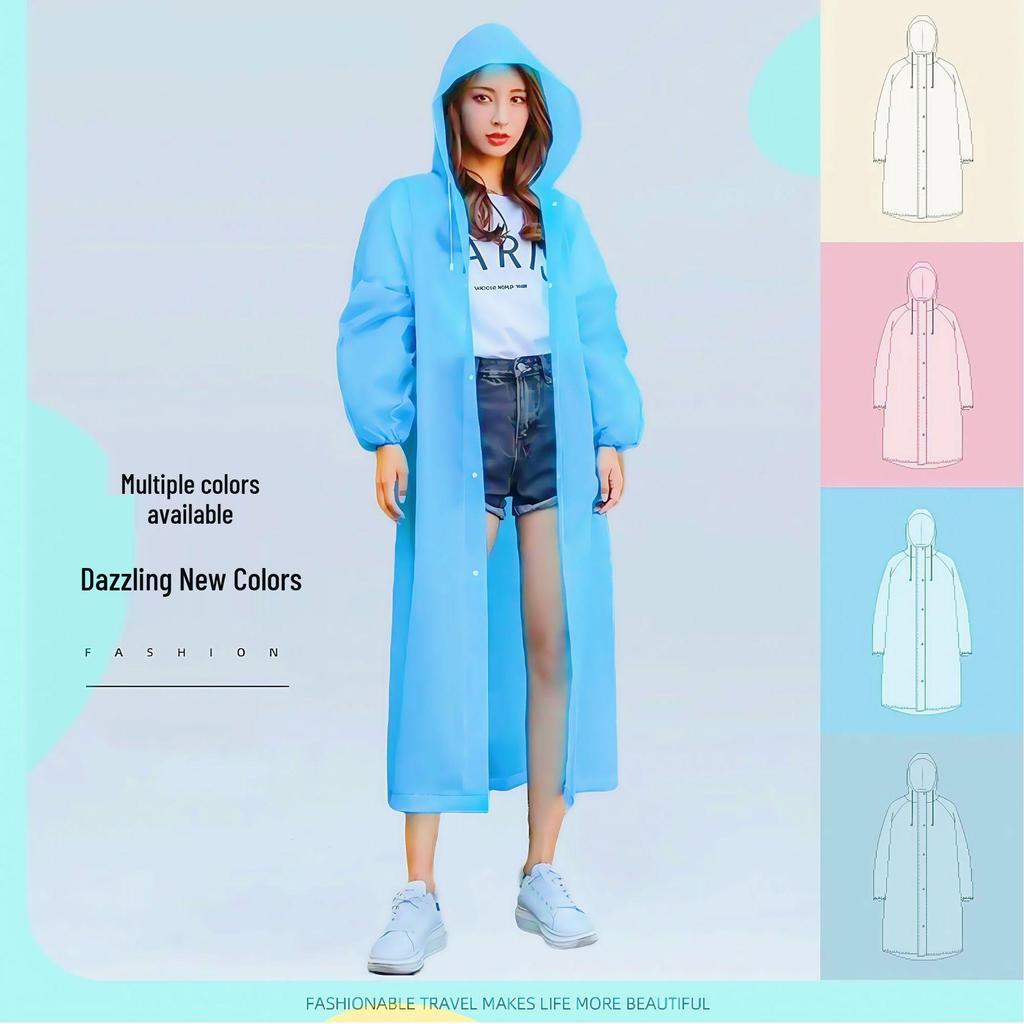Reusable Full-Length Women's Raincoat for Outdoor Use