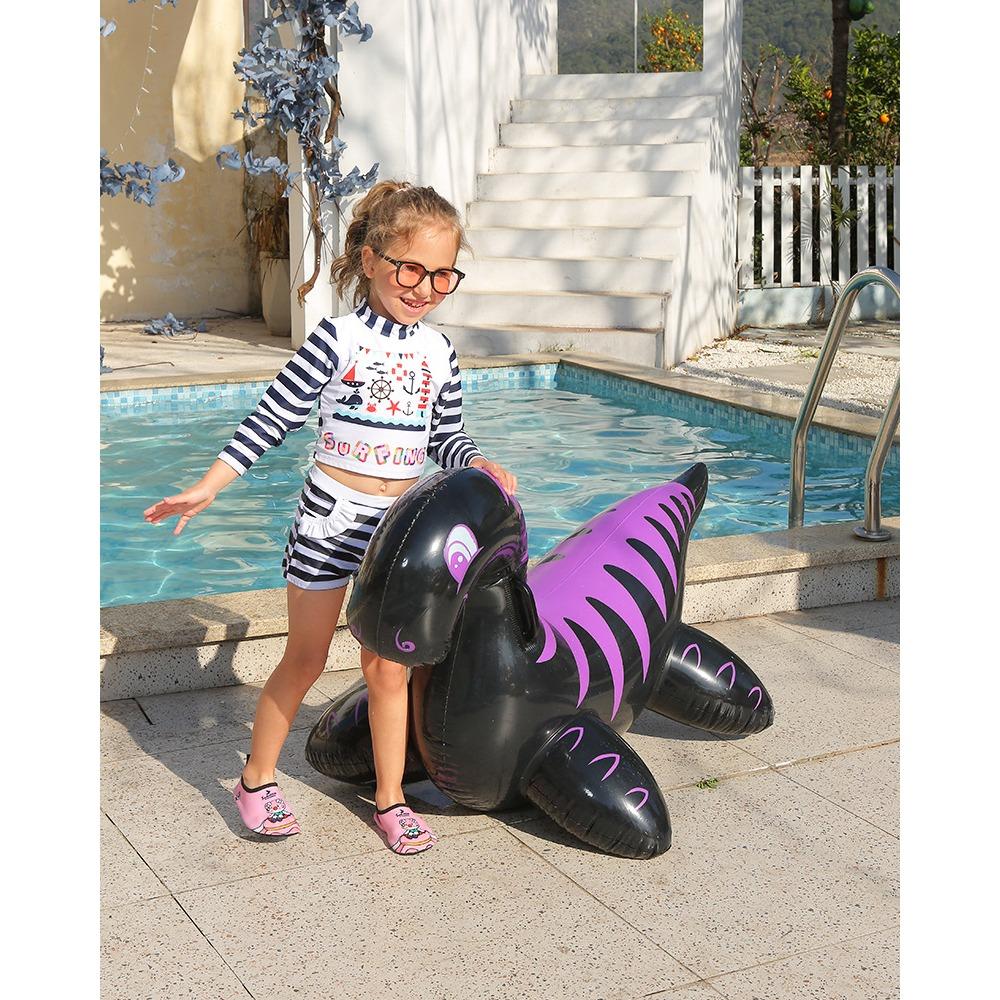 Inflatable Dinosaur Swimming Pool Toys Ride-On Inflatable Swimming Pool Beach Swimmer Summer Water Fun Raft for Kids and Adults