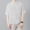 Men's Retro Linen V-Neck Short-Sleeve T-Shirt