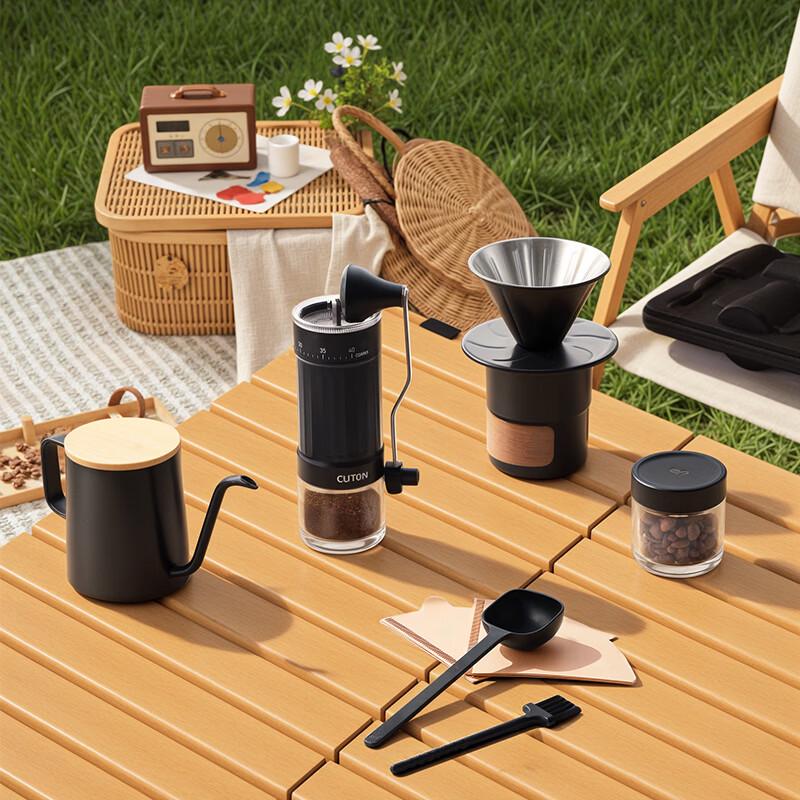 CLITON 7-Piece Hand-Crank Coffee Making Set