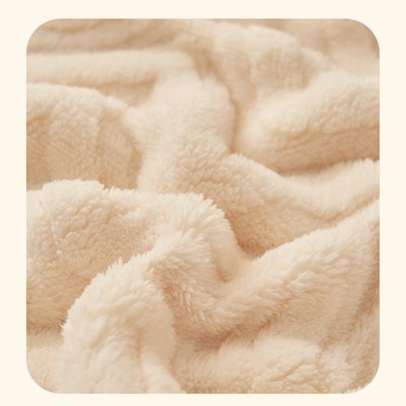 Tafu Velvet Three-layer Jacquard Blanket with Thickened Carved Patterns for Warmth Comfort Leisure Durability Striped Blanket