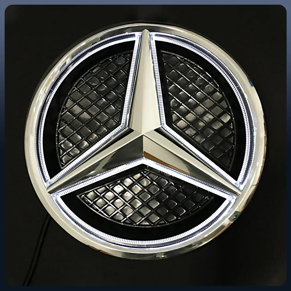 C200 E200 For Mercedes Benz For Mercedes Benz OE LED Emblem Light Car Glossy Black Front Grille Illuminated Logo Star Badge X253
