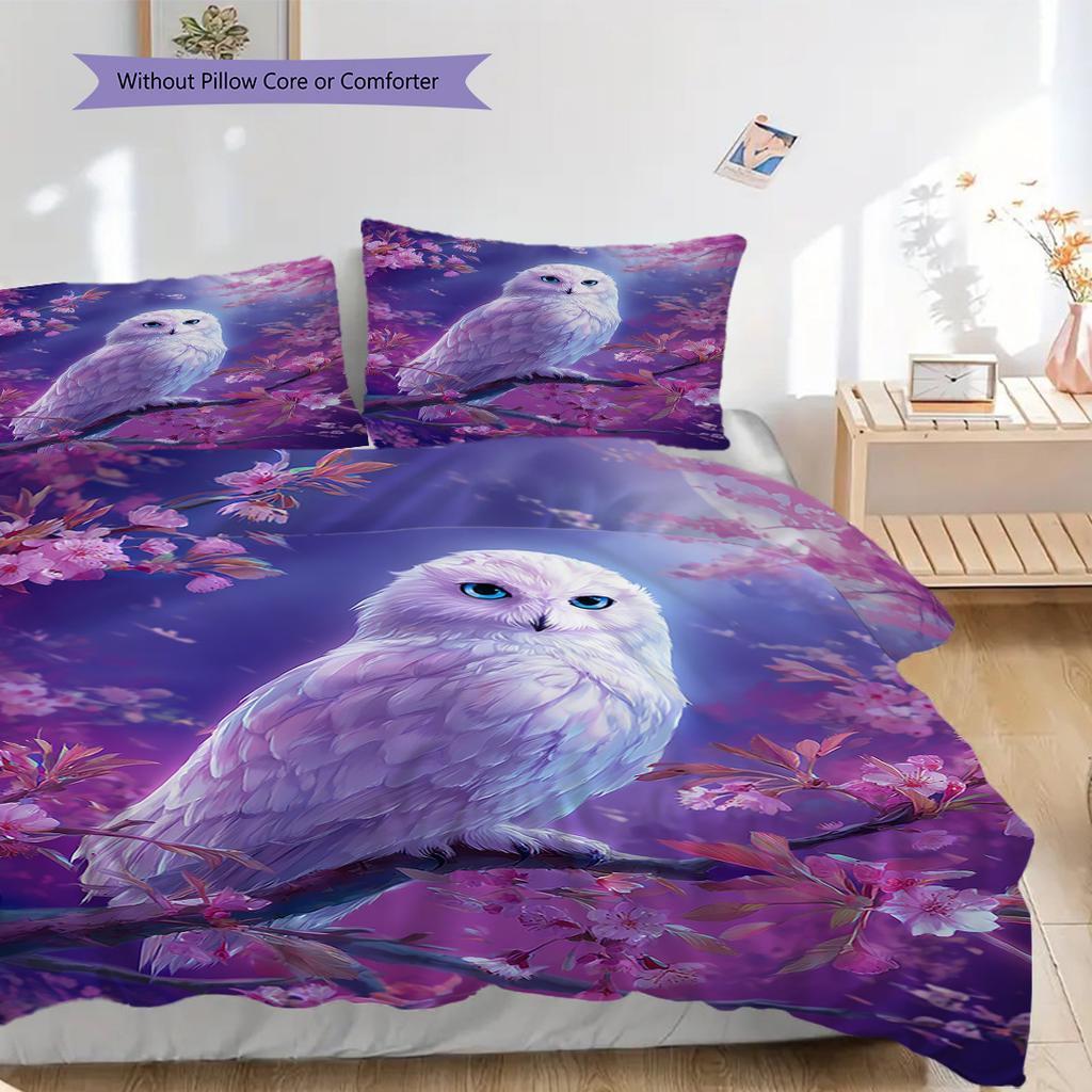 Set Copripiumino Trapuntato con Motivo Civetta Federa Decorazione per la Casa Regalo di Compleanno (1 * copripiumino + 2 * federa, senza nucleo)