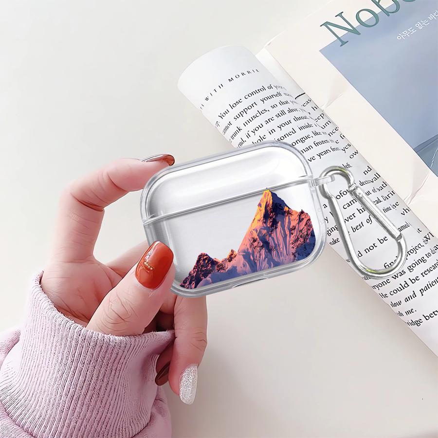 Case For Airpods Pro3 Pro2 1 4 2 Pro 3 Clear Earphone Cases Cover Snow Mountain Range