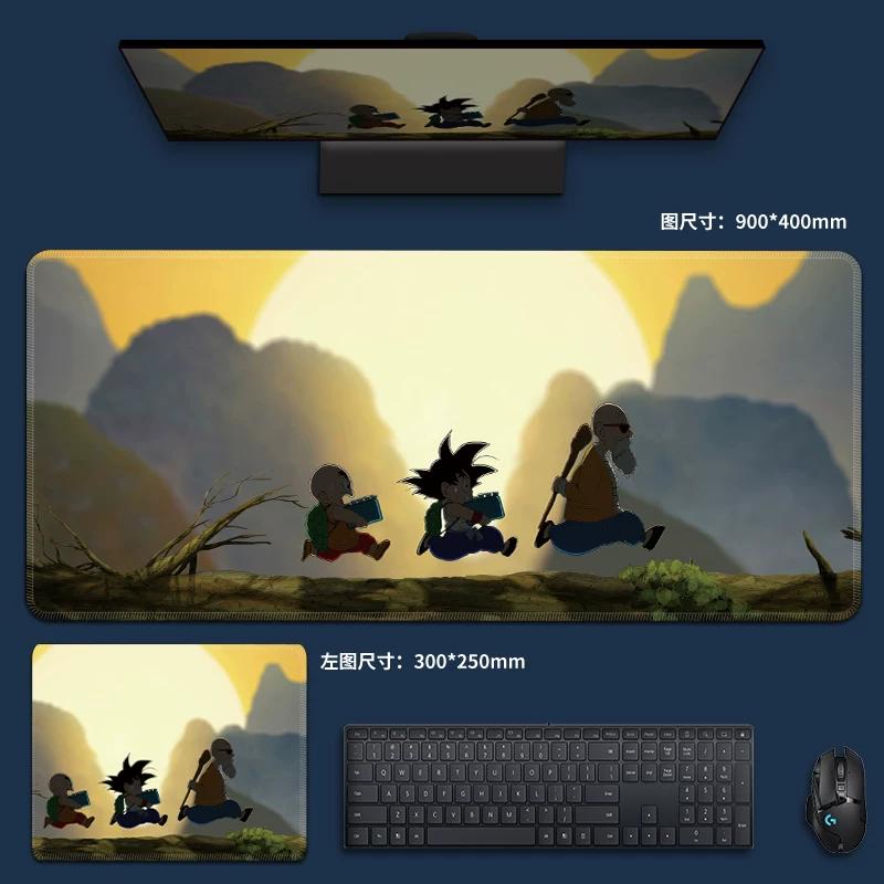 Creative PU Leather Mouse Pad Oversized Dragon Ball Computer Keyboard Pad Son Goku Animation Boys Anti-slip Mouse Pad Game E-sports Special Table Mat