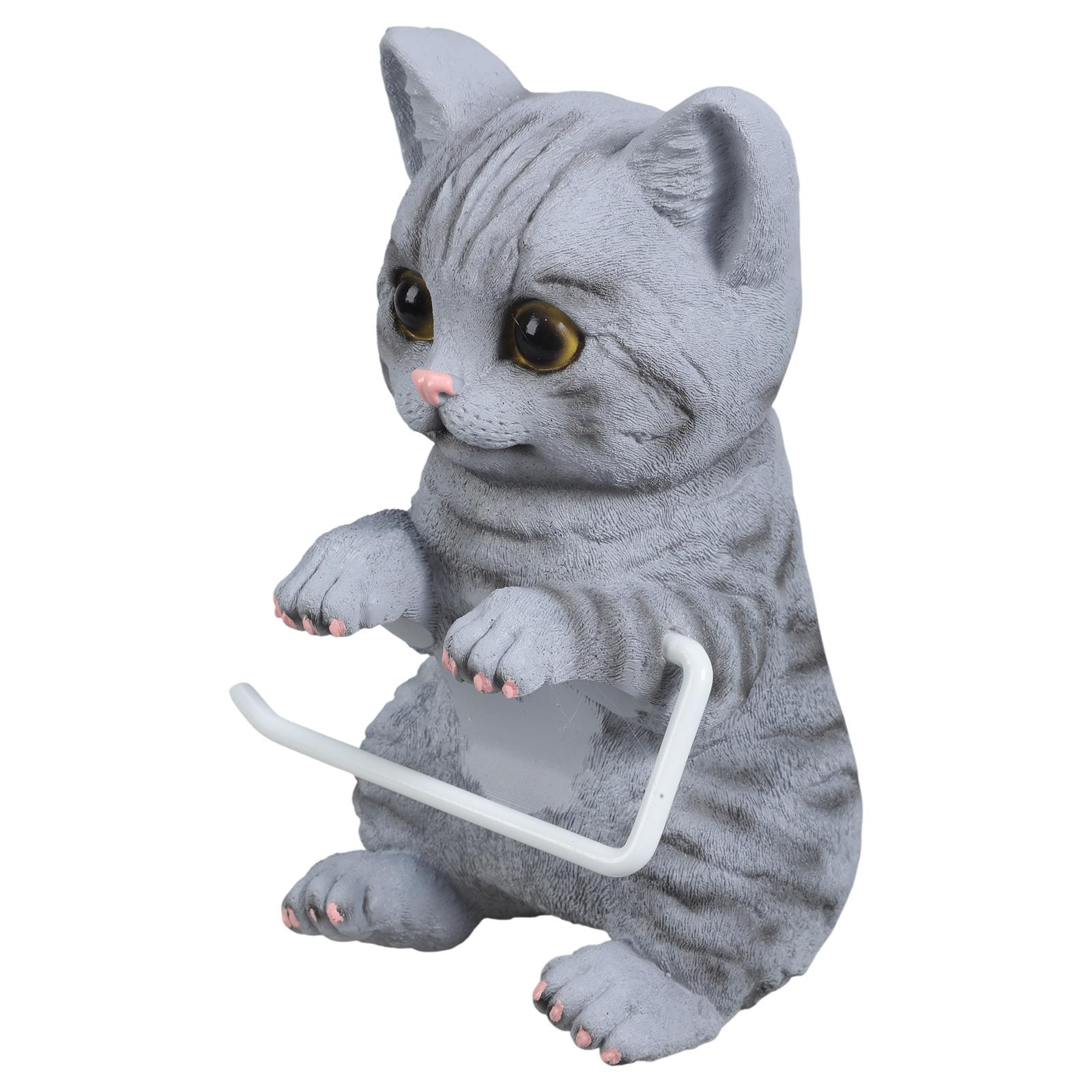 

Настенный органайзер-держатель для туалетной бумаги для кошек из смолы, компактный дизайн для маленьких ванных комнат, простая установка A