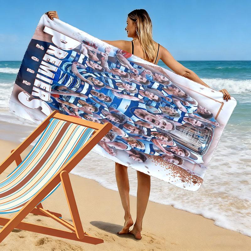 Geelong Cats Print Beach Towel, Large Soft Quick Dry Towel for Beach Camping Swimming