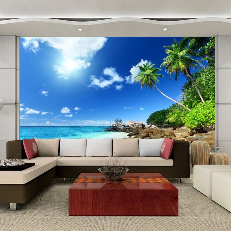 Schöne Küstenlandschaft 3D-Wandbild Tapete Wohnzimmer Thema Hotel Hintergrund Wandgemälde