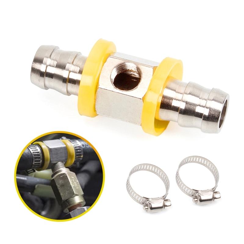3/8” Fuel Line Fuel Pressure Barbed- Push Lock T-Fitting Adapter, 1/8-27 NPT Sensor Port, Stainless Steel