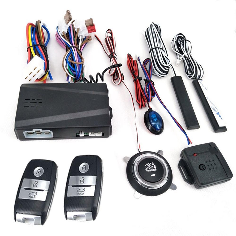 Universal Car Alarm Passive Keyless One Button Starter System Remote Control Set