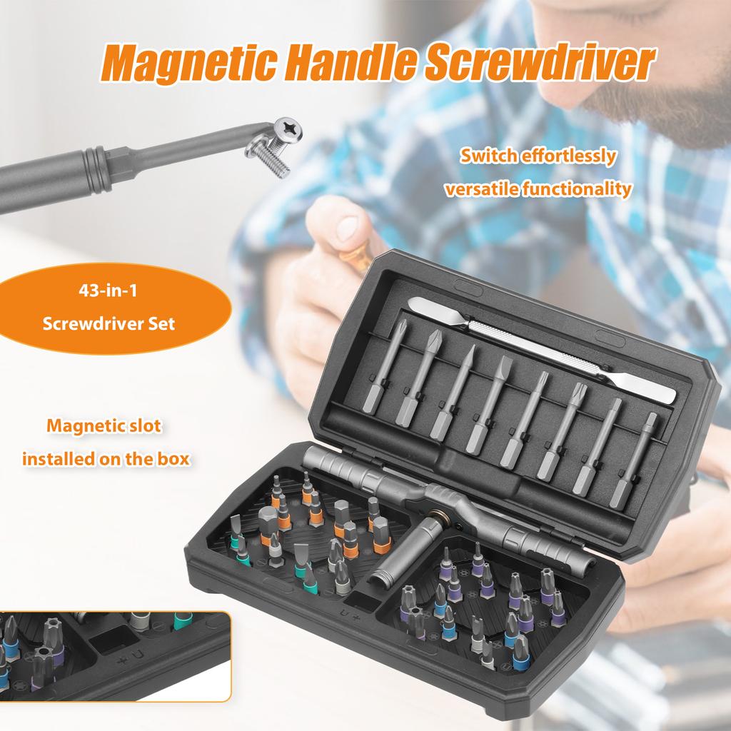 Ratchet Screwdriver Set 43in1/24in1 Magnetic Screwdriver Repair Tools Set with Handle Multi-functional Screwdrivers for Computer