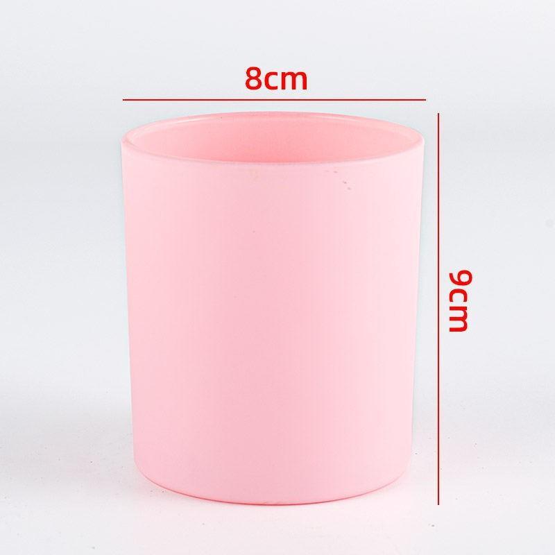 Colored Frosted Glass Candle Jar with Optional Lid - Creative Wide Mouth Design