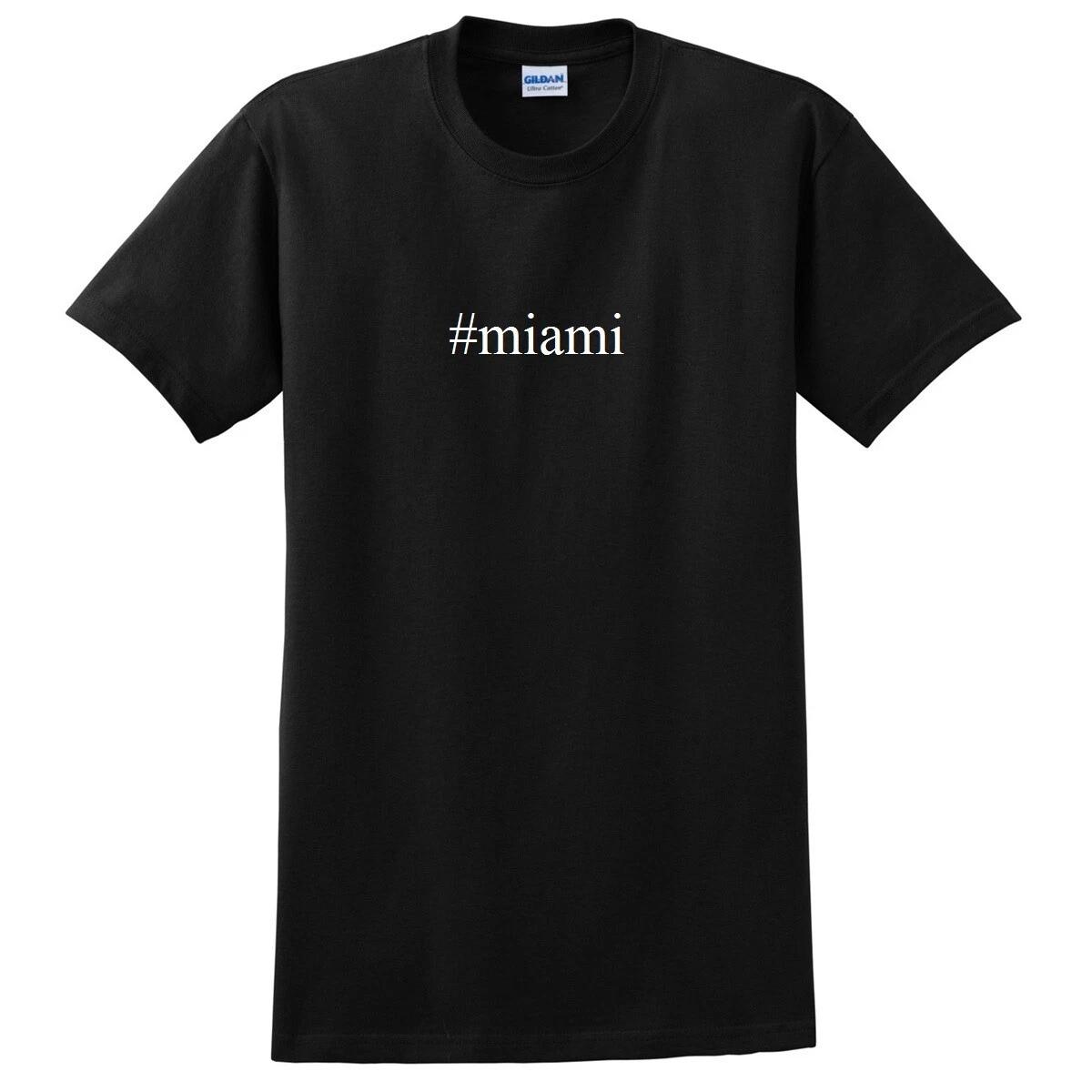 #miami Tee Shirt Funny Joke Hash Tag Florida Beach Vacation Black T-Shirt S