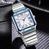 SINOBI Casual Design Men's Quartz Watches Fashion Stainless Steel Man's Wristwatches Business Square Clock
