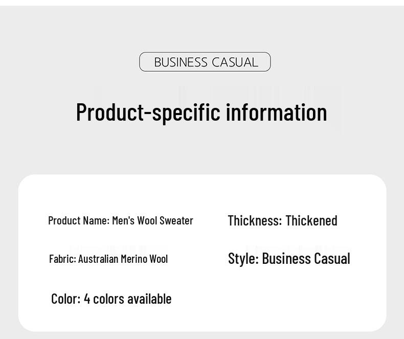 Men's Three-Ply Wool Jacquard Sweater - Warm, Versatile Round Neck for Autumn/Winter Business Casual Wear