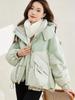 Γυναικείο Κοντό Αδιάβροχο Πάχος Ζεστό Χειμερινό Μπουφάν με Κουκούλα