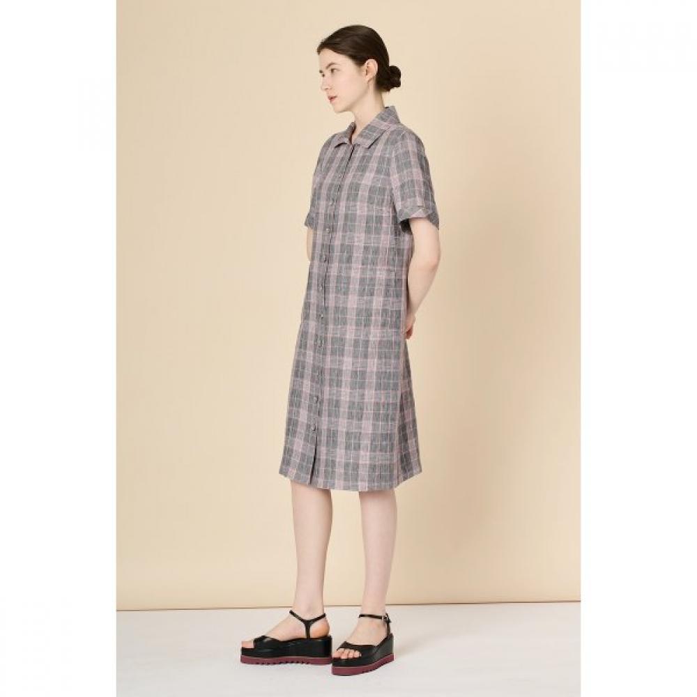 Bcbg Linen Check Dress B3m4o633