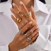 Ingemark 4 Pcs/Set Punk Geometry Water Drop Open Rings for Women Vintage Creative Irregular Knuckle Ring Daily New Jewelry Gift
