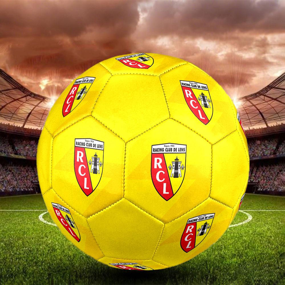 RC Lens Size 5 Soccer Ball, Machine-Stitched PVC, Durable & High Bounce, All Ages Fit, fan merchandise, matches & outdoor use.