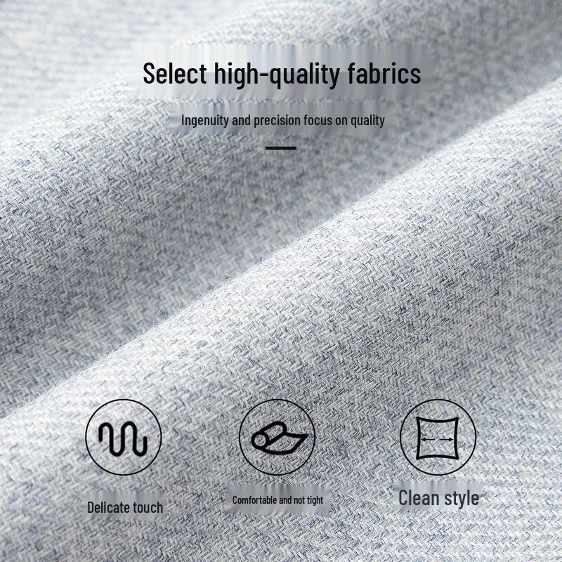 LUOZI Men's Merino Wool Blend Casual Straight-Leg Trousers