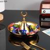 Golden Moon Metal Tray Candy Trays Fruit Plate Dried Fruit Platter Jewelry Tray Snack Plate Pastry Plates Decorative Bowl Dish