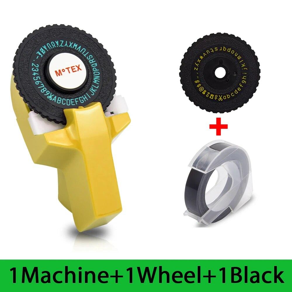 3D DIY Manual MOTEX E101 Label Maker with 3D Embossing Tape 9mm Black Tape for DYMO Manual Embossing Label Maker Typewriter