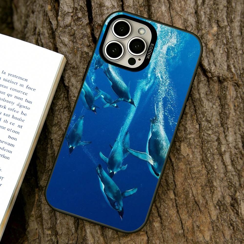 Sea Animals Phone Case For iPhone 17,16,15,14,13,12,11 Plus,Pro Max,XS,Colored Silver Plated Inside Cover