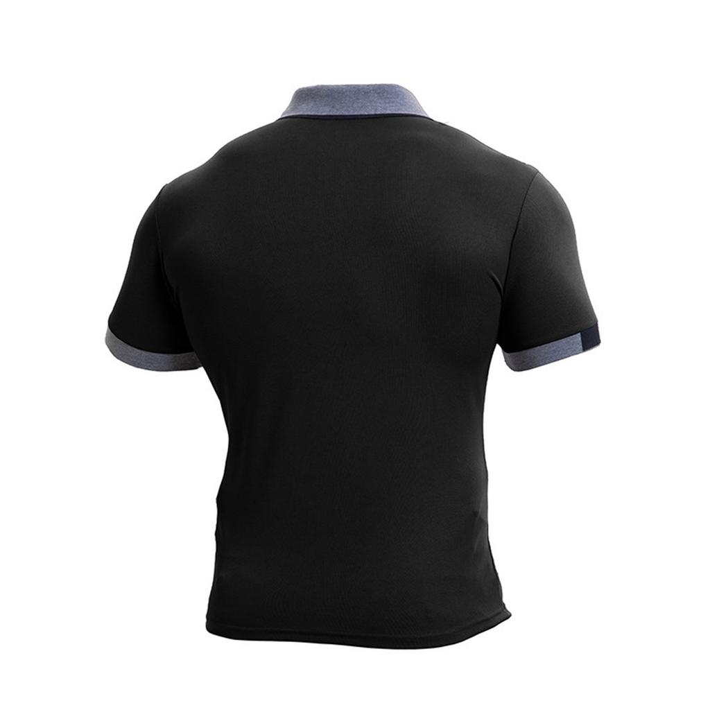 Men's Solid Color Button Pocket Lapel Short Sleeve Top Men's Casual Fashion Shirt