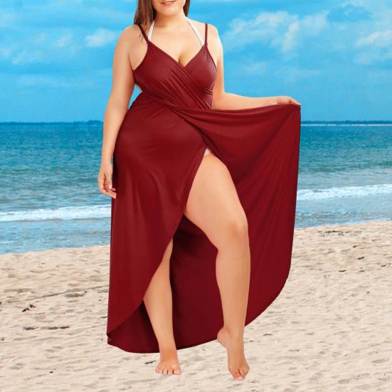 

Yousheng Women Swimsuit Cover Up Adjustable Straps Sleeveless Beach Wrap Dress Solid Color Sun Protection Backless Cover Up Dress