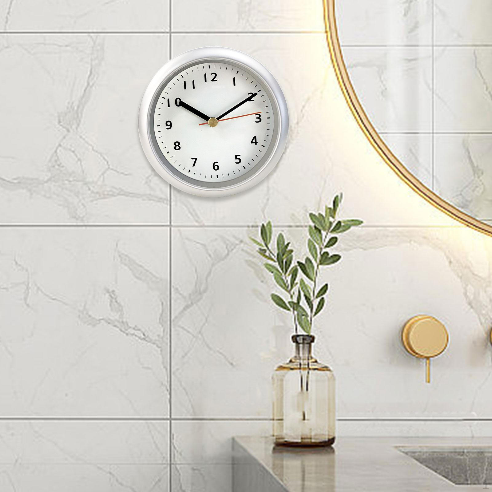 

Круглые настенные часы 15,2 см для офиса и столовой Silver White