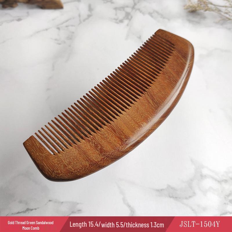 Goldenes Sandelholz Antistatischer Kopfhautmassagekamm für glattes Haar - Unisex