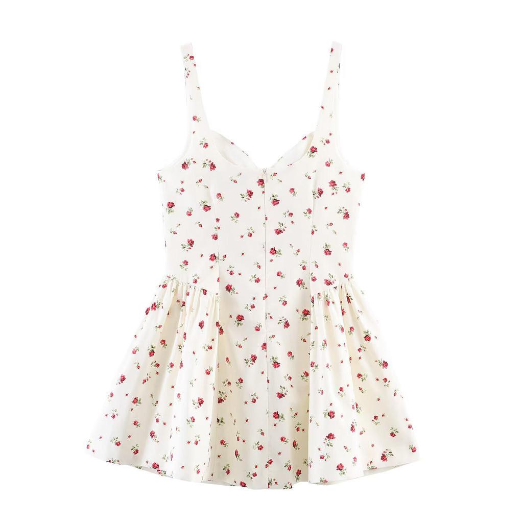 Floral Print Fluffy Camisole Mini Dress