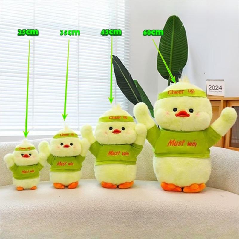 Kawaii Refueling Duck Plush Toys Soft Stuffed Animals Green Duck Plush Pillow Ornament Dolls For Girls' Christmas Birthday Gifts