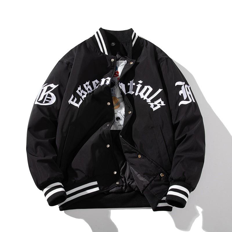 Mens Oversized Cotton Bomber Jacket Warm Thickened Streetwear Casual Outerwear Winter