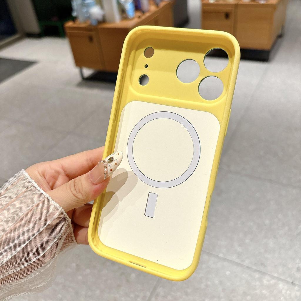 Compatible Candy Color Magnetic Suction Drop-proof Case for iPhone 17 Pro Max, 16 Pro, 15 - Full Coverage, Contrasting Colors