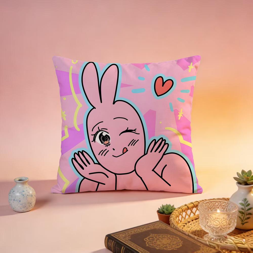 Hot mmy friend rabbitful Cushion Cover Premium SkinFriendly Pillow Case MultiPurpose for Home Office Travel