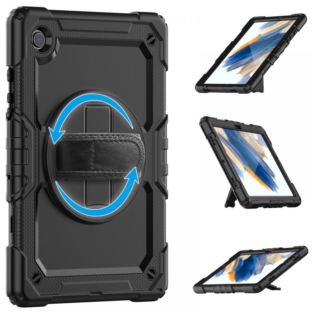 Case for Samsung Galaxy Tab A8 10.5 SM-X200 SM-X205, Armored Rotating 360, Black