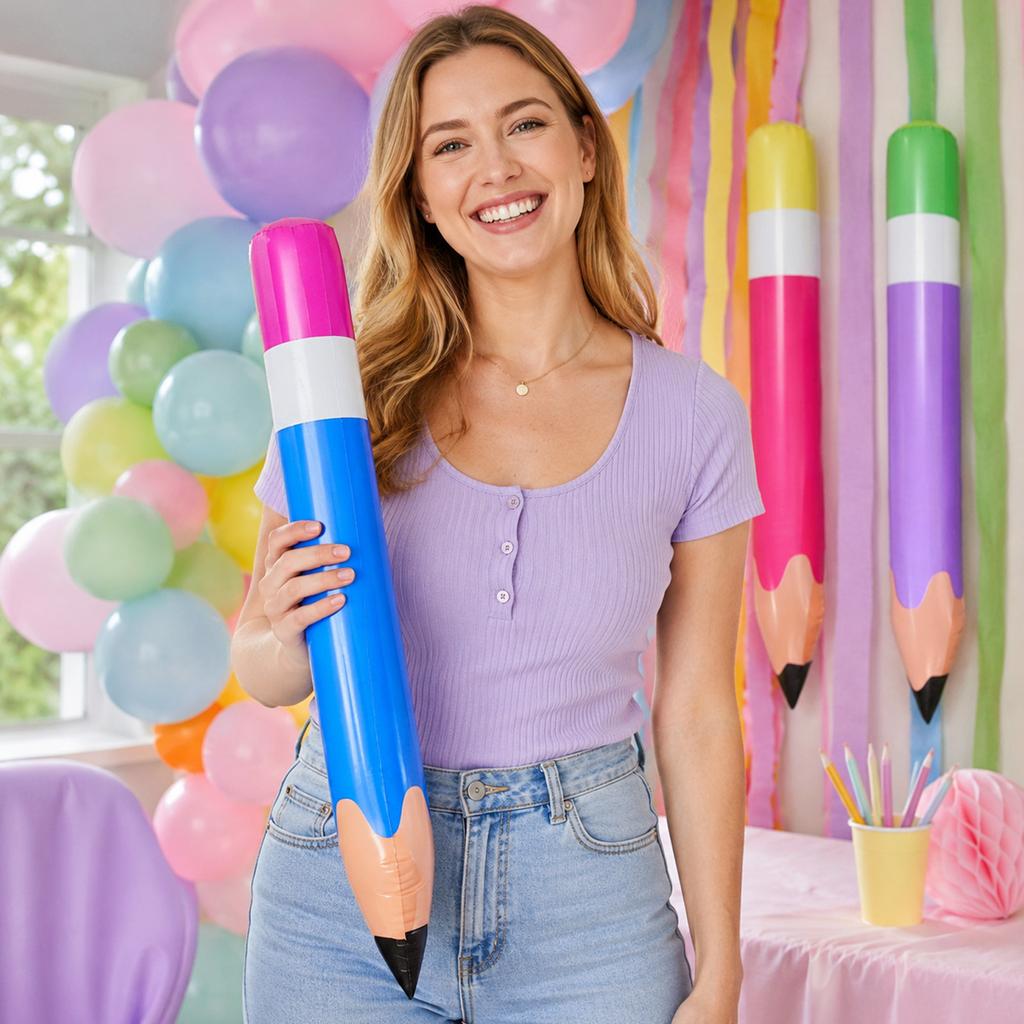 Matita gonfiabile da 70 cm per decorazioni per feste, celebrazioni di compleanno ed eventi a tema