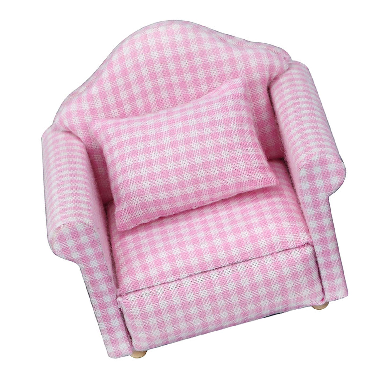 

1/12 Scale Dollhouses Miniature Couch Furniture Pretend Play for Kids Doll House Furniture Model for Dollhouses 4