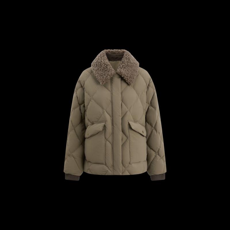 BINJORA Women's Short 95% Duck Down Parka with Detachable Fur Collar