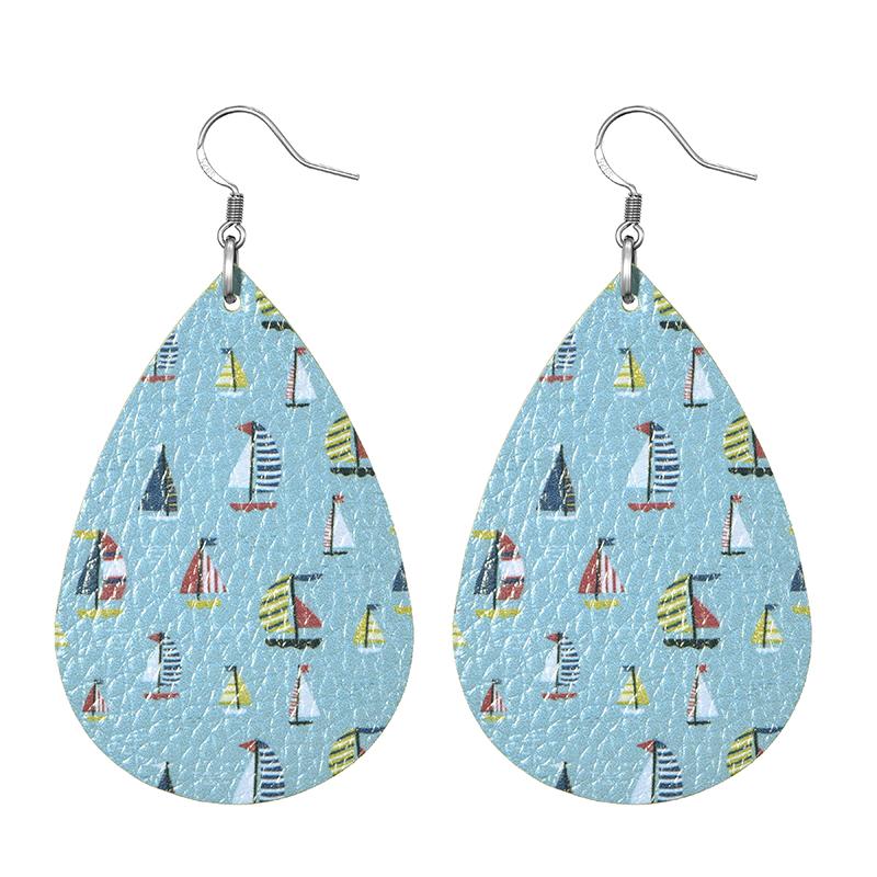 Fashion Leather Earrings Lightweight Faux Leather Leaf Earrings Teardrop Dangle Handmade For Women Girls Jewelry Wholesale