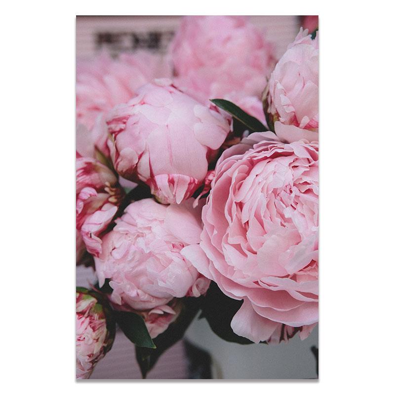 Scandinavian Style Flower Pictures Vase Wall Posters On The Wall Pink Canvas Painting for Living Room Modular Paintings Wall Art
