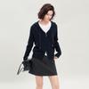 Sancai Women's Casual Hooded Zipper Knit Cardigan