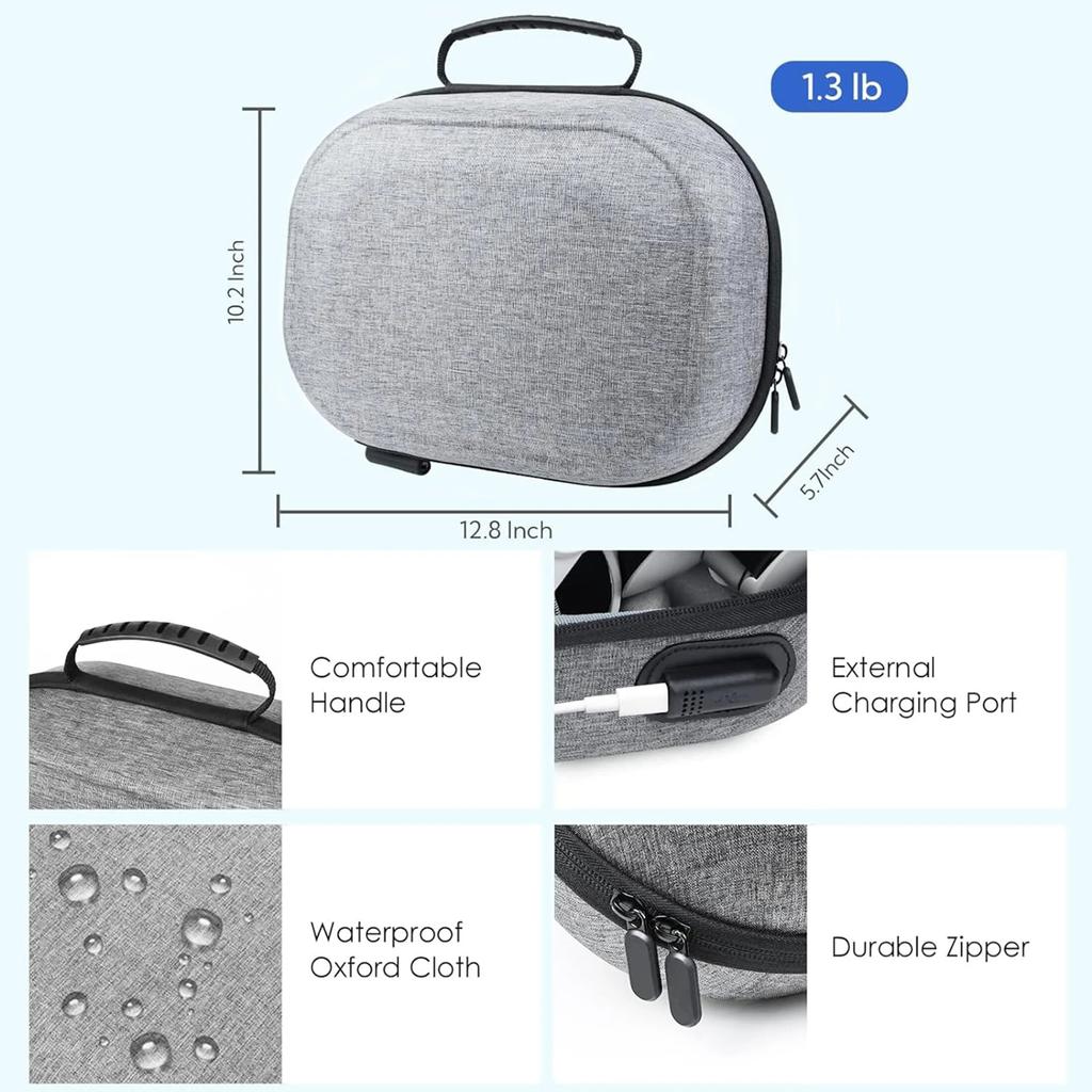 Hard Carrying Case with Charging Port for Oculus Quest 2/Meta, Hard Shell Carrying Travel Case Storage for VR Gaming Accessories